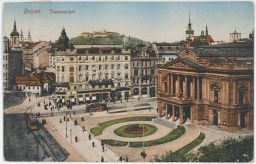 Brno Divadelní náměstí tramvaje 1913