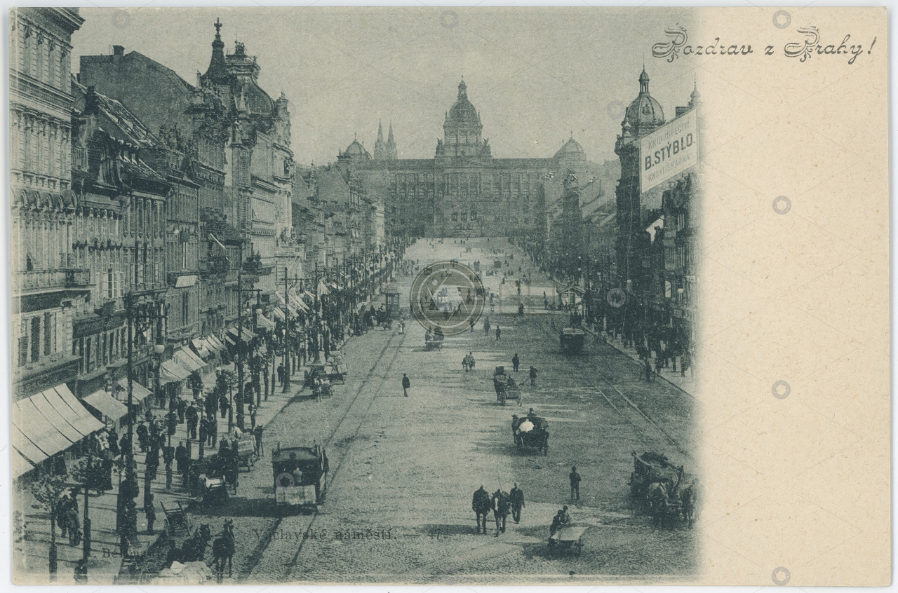 Praha Václavské náměstí knihkupec Stýblo Bellmann