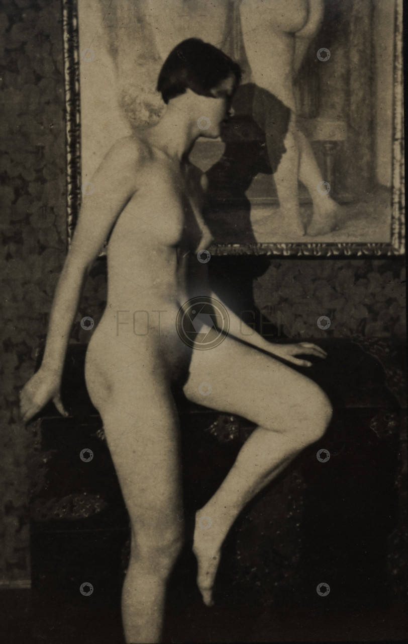 Akt v ateliéru, polovina stereofotografie