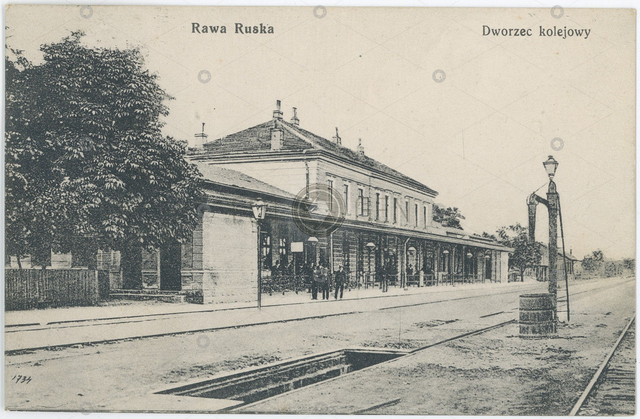 Železnice nádraží Polsko Ukrajina Rava-Ruska Lvov 1913