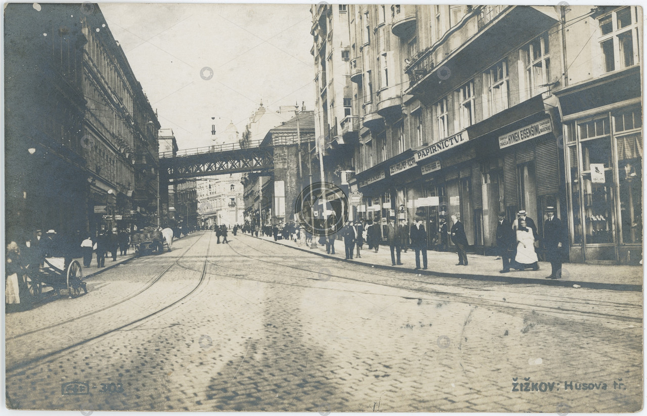 Praha Žižkov Husova železnice most Hynek Eisenšiml 1917