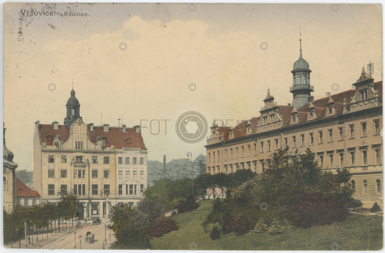Praha Vršovice Palackého ulice radnice cca 1912