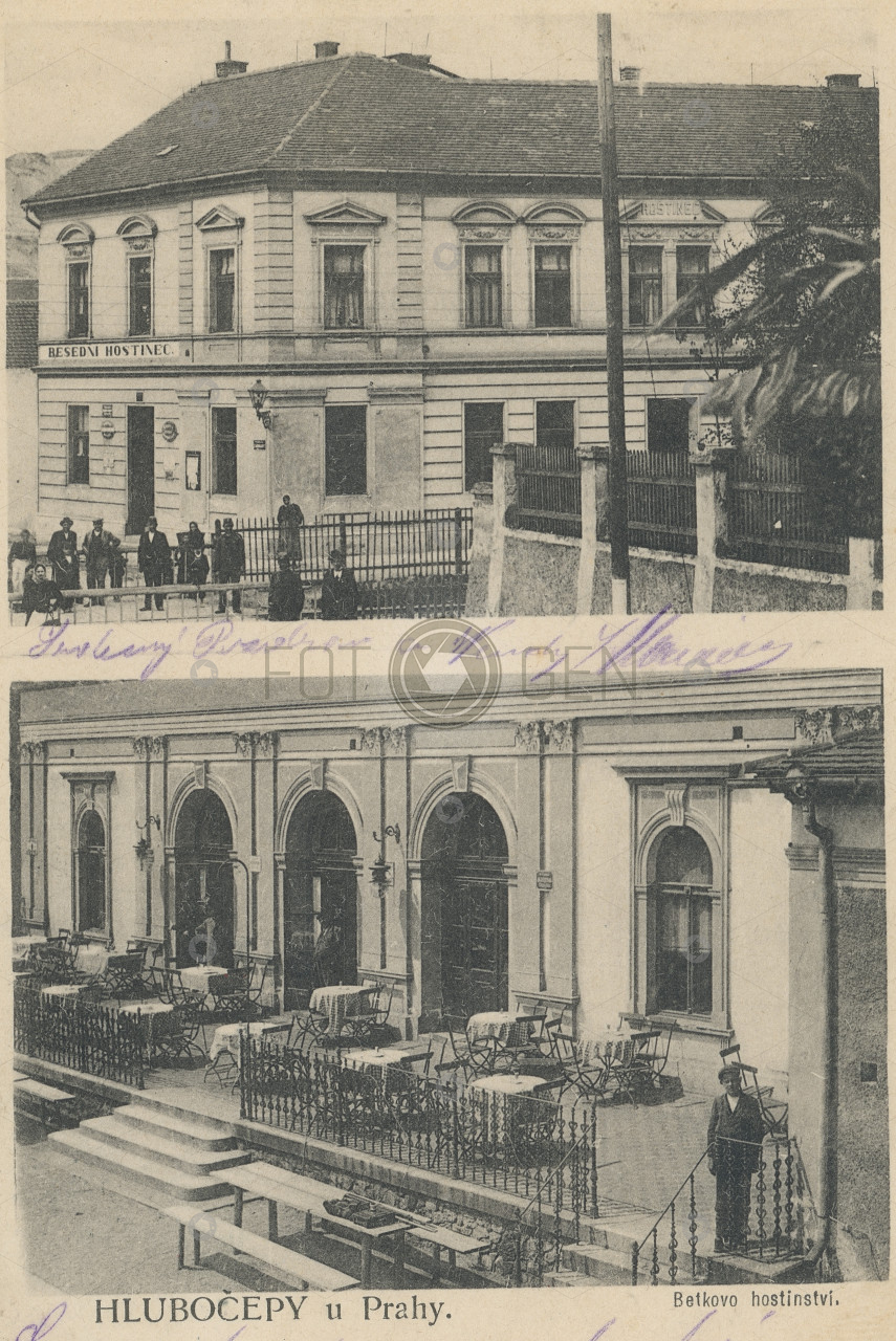 Praha Hlubočepy Betkovo pohostinství a Besední hostinec 1903