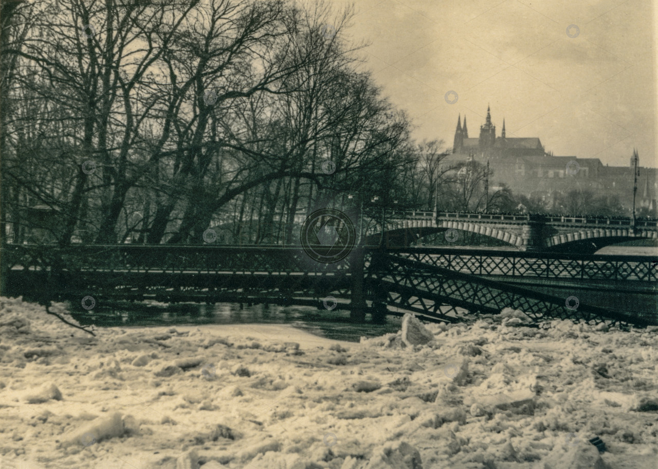Velká voda v Praze u Žofína, 15. 3. 1940 odpoledne